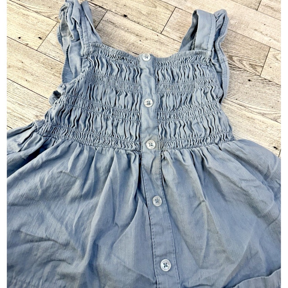 Girls Draper James Chambray Sleeveless Light Blue Smocked Denim‎ Tank Top Size 6
